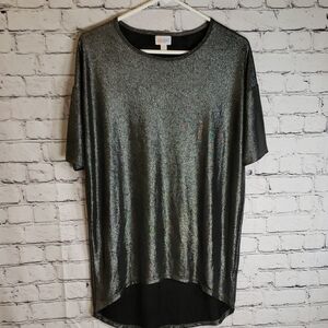 LuLaRoe Shimmering Silver and Black Tunic